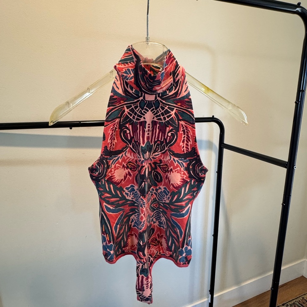 Free people Sleeveless High-Neck Patterned bodysuit